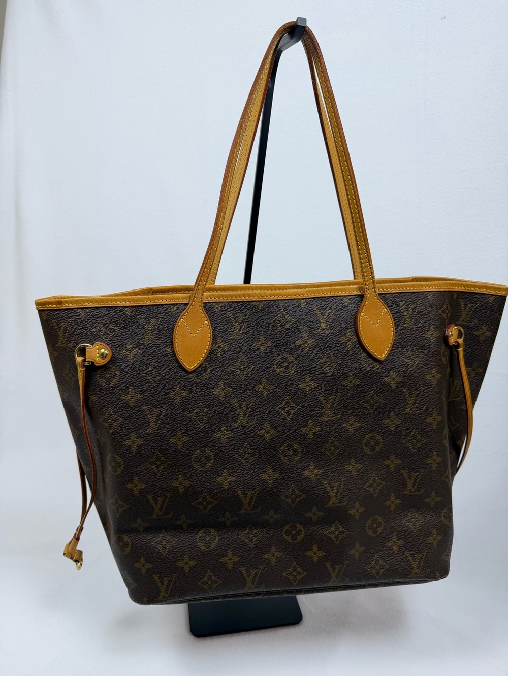 Louis Vuitton Monogram Neverfull MM Tote Bag Brown Vachetta Leather Authentic - Picture 10 of 16